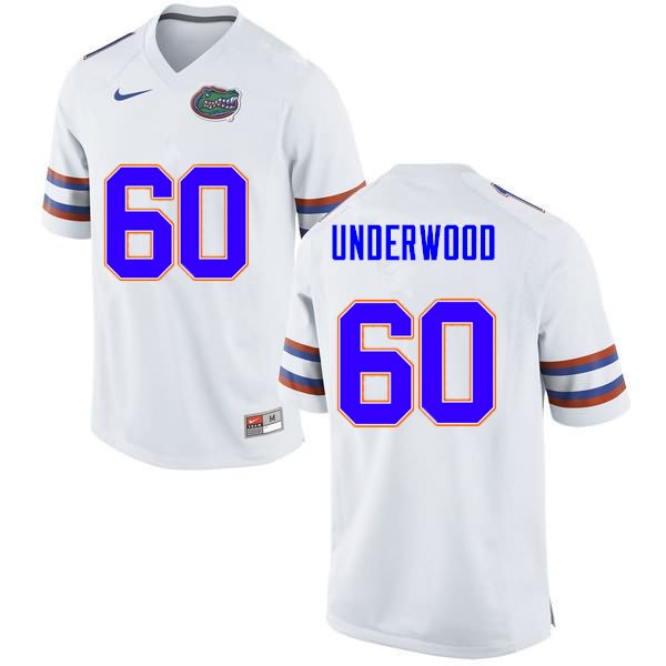 NCAA Florida Gators Houston Underwood Men's #60 Nike White Stitched Authentic College Football Jersey TZP7064QF